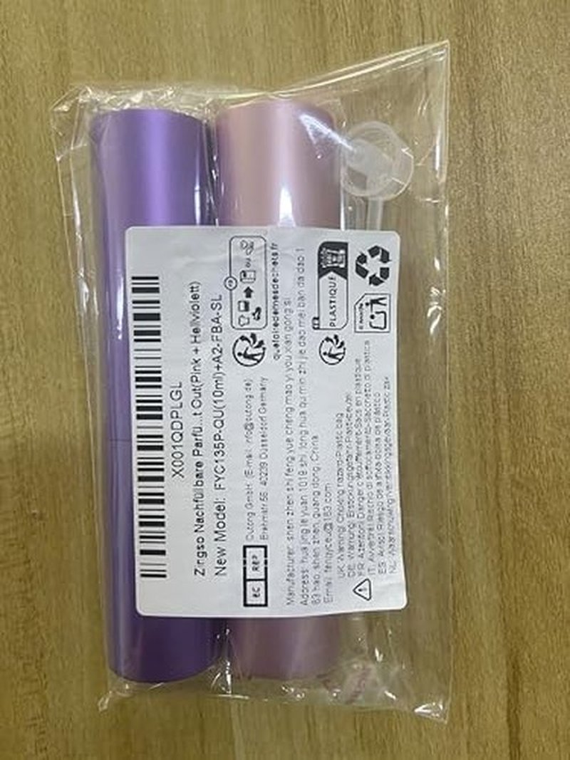 Zingso Refillable Travel Perfume Atomizer Bottles, 2 Pcs 10ml Mini Portable Spray Bottles Refillable Perfume Aftershave Atomizer Empty Travel Bottles with Funnel… (10ml (Pink+Light Purple))