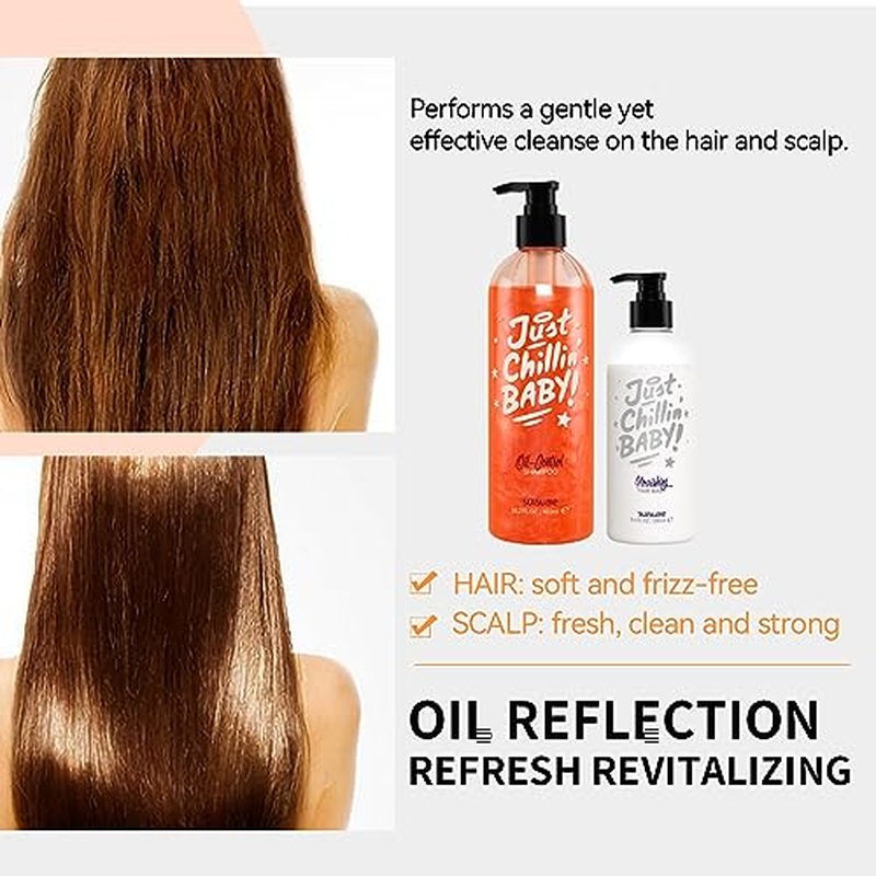 Suisuaie Shampoo and Conditioner for Oily Hair, Clarifying Shampoo and Conditioner Set for Oily Hair,Greasy Hair, Build Up, Oily Scalp Shampoo and Conditioner Sets, 18.8 Fl Oz