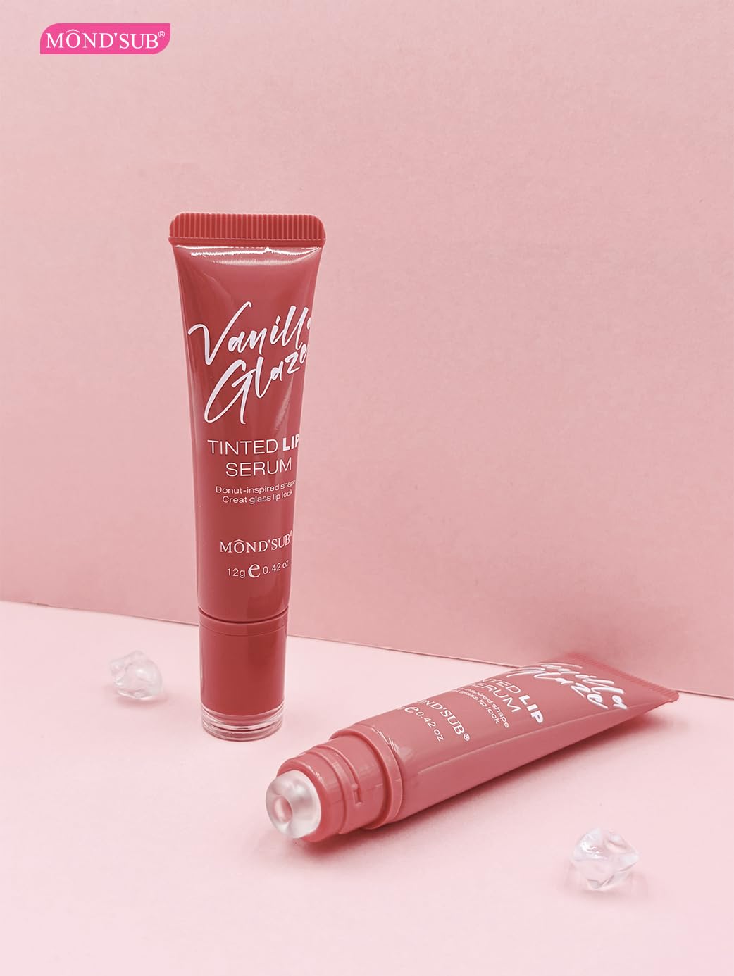 MOND’SUB Tinted Lip Serum Essence: Glass Glow Shine + 16H Hydra-Locking, Featherweight Non-Sticky Color, Transfer-Resistant Plumping Vegan Formula