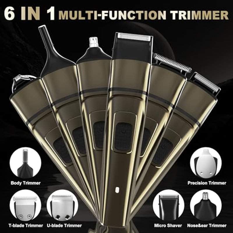 Electric Body Hair Trimmer for Men Women, Groin Hair Trimmer Mens Electric Ball Trimmer, Rechargeable Waterproof Wet/Dry Body Shaver Pubic Hair Trimmer, Ceramic Blade Grooming Kit with LCD Display