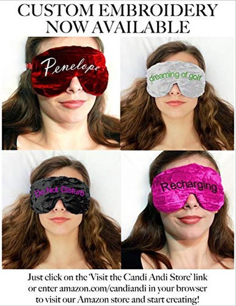 Candi Andi Handmade Opulence Yoga Eye Mask Pillow - Weighted Flaxseed Fill, Unscented, Satin & Velvet, Adjustable Strap - Ideal for Meditation & Restful Sleep -Ruby Red - TEMF-RD