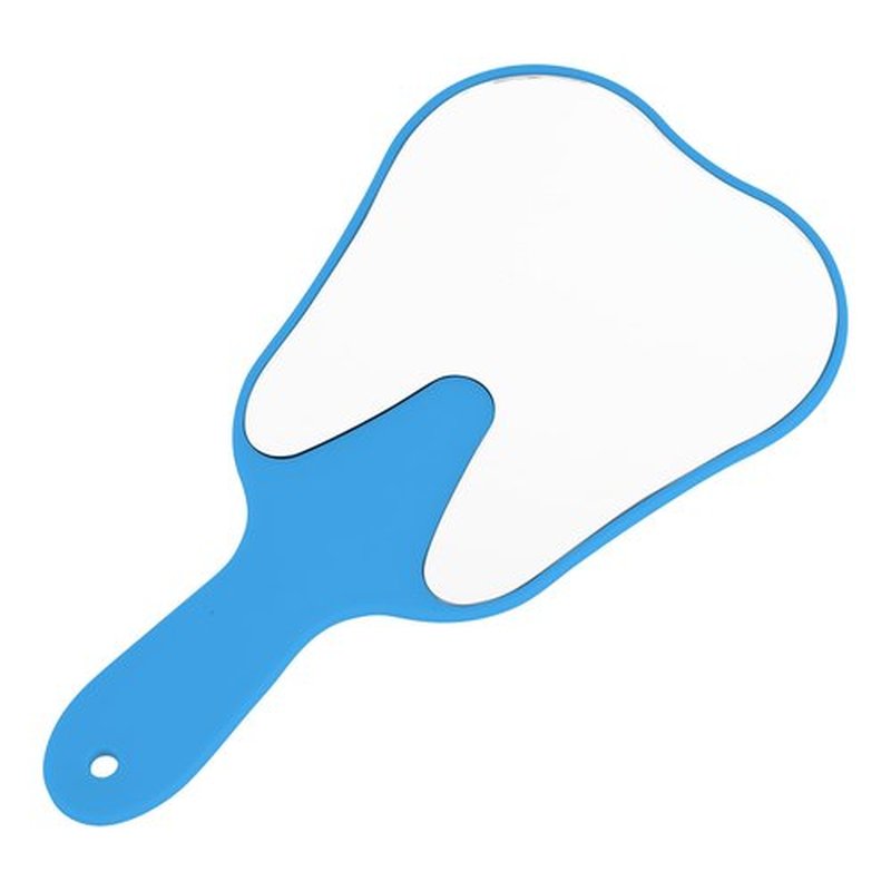 Annhua Handheld Mirror Small with Handle Blue, Hand Mirror Tooth-Shaped Kids Makeup Mirror Cute for Salon|Barber|Hairdressing - Easy to use & Lightweight