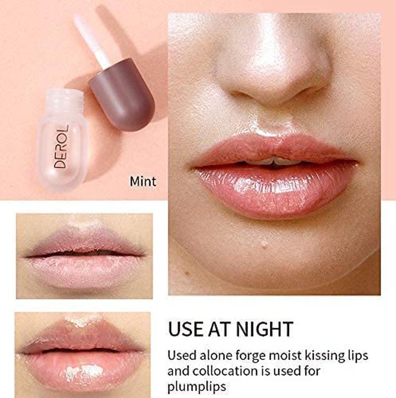 Lip Plumper Set - Natural Lip Care & Enhancer for Softer, Fuller Lips | Day & Night Serum, Lip Mask & Gloss