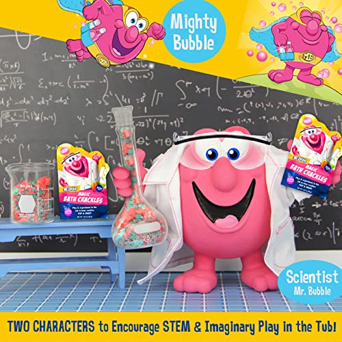 Mr. Bubble The Original Kids Bath Bomb Potions - Colorful Fizzy Fun - Cool Foam and Bubble Science Beaker for The Bath (Pack of 4)