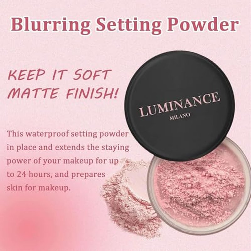 Luminous Powder, Luminous Pink Powder, Pink Setting Powder, Blurring Setting Powder, Blurring Pink Setting Powder (1pcs)