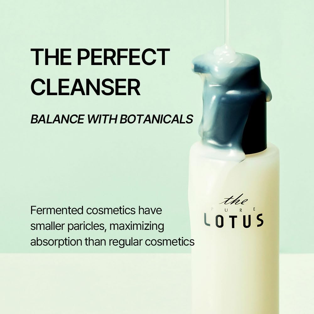 THEPURELOTUS Jeju Botanical pH Balancing Cleanser (6.76 fl.oz) - Mildly Acidic pH6.5, 2-in-1 Gentle Daily Gel-to-Foam Korean Face Wash, Vegan Cleanser