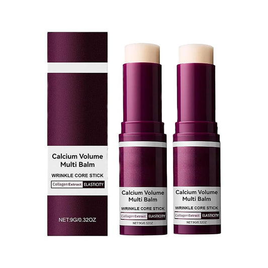 Calcium Volume Multi Balm - Collagen Moisturizing Stick for Hydration | Almond & Vitamin E | 2-Pack