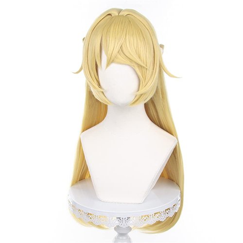 Mystylecos Fischl Blonde Long Straight Ponytails Synthetic Hair Genshin Impact Cosplay Wigs