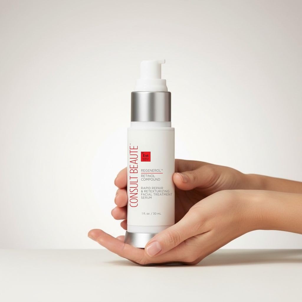 Consult Beaute Regenerol Renewing Retinol Compound Serum with Hydrating Hyaluronic Acid for Face - Rapid Repair, Retexturizing Skin Care Treatment for Lines, Wrinkles 1 Fl. Oz.