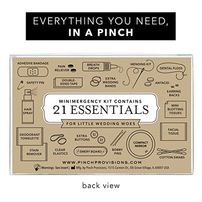 Pinch Provisions Velvet Minimergency Kit for Bridesmaids, Includes 21 Emergency Wedding Day Must-Have Essentials, Perfect Bridal Shower and Bridesmaids Proposal Gift - Blush