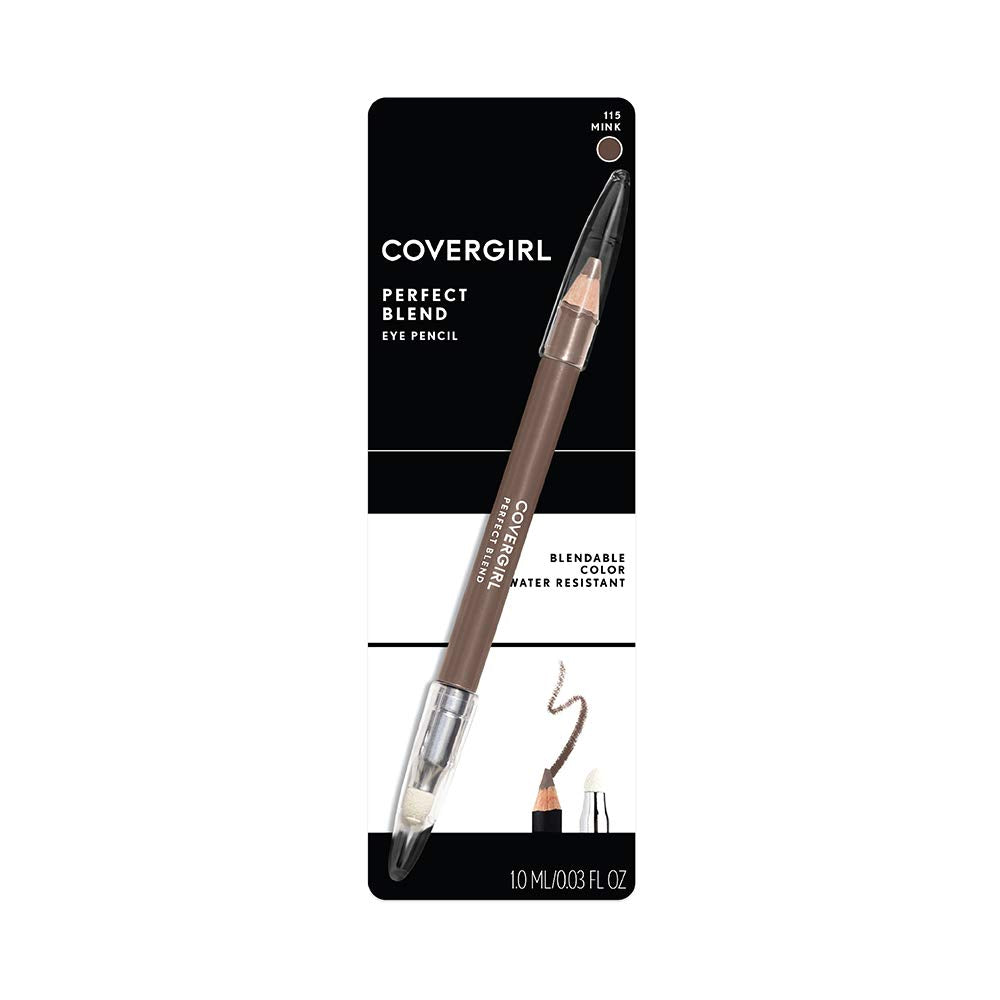 CoverGirl Perfect Blend Eye Pencil, Basic Black [100], 0.03 oz (Pack of 6)