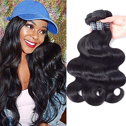 Amella Hair 8A Brazilian Body Wave Virgin Hair 3 Bundles 18 18 18inch 100% Unprocessed Virgin Human Hair Weave Bundles Natural Black Remy Hair