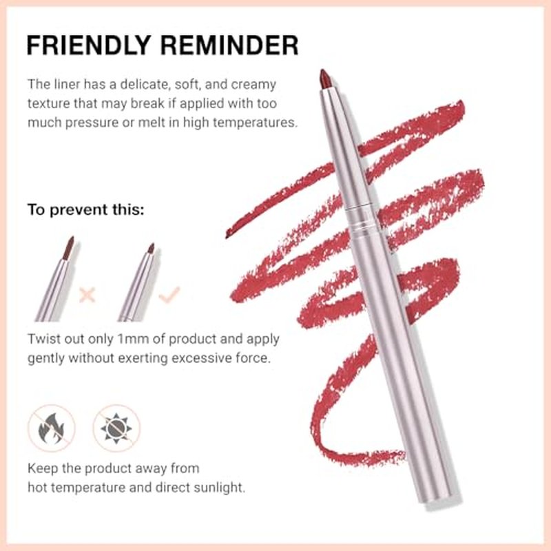lip liner pencils, Modern Classic Lip Liner, Lip Liner Pigmented Vegan Matte, Lasting Finish Lip Liner, Luxurious Creamy Long Lasting Lip Liner, Prevents Feathering and Fading (09#Orange Red, 1)