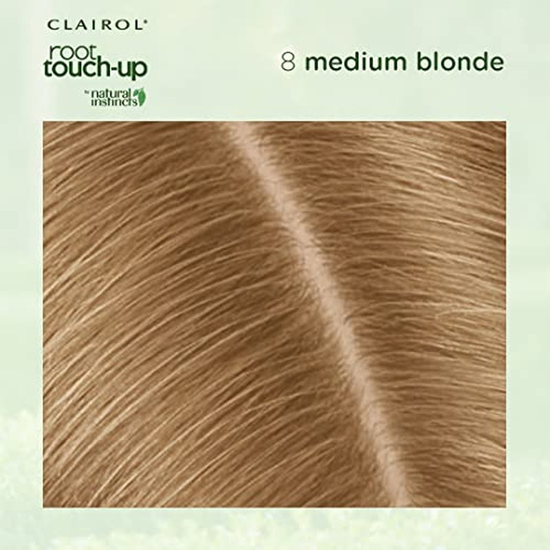 Clairol Root Touch-Up by Natural Instincts Permanent Hair Dye, 8 Medium Blonde Hair Color, Pack of 2