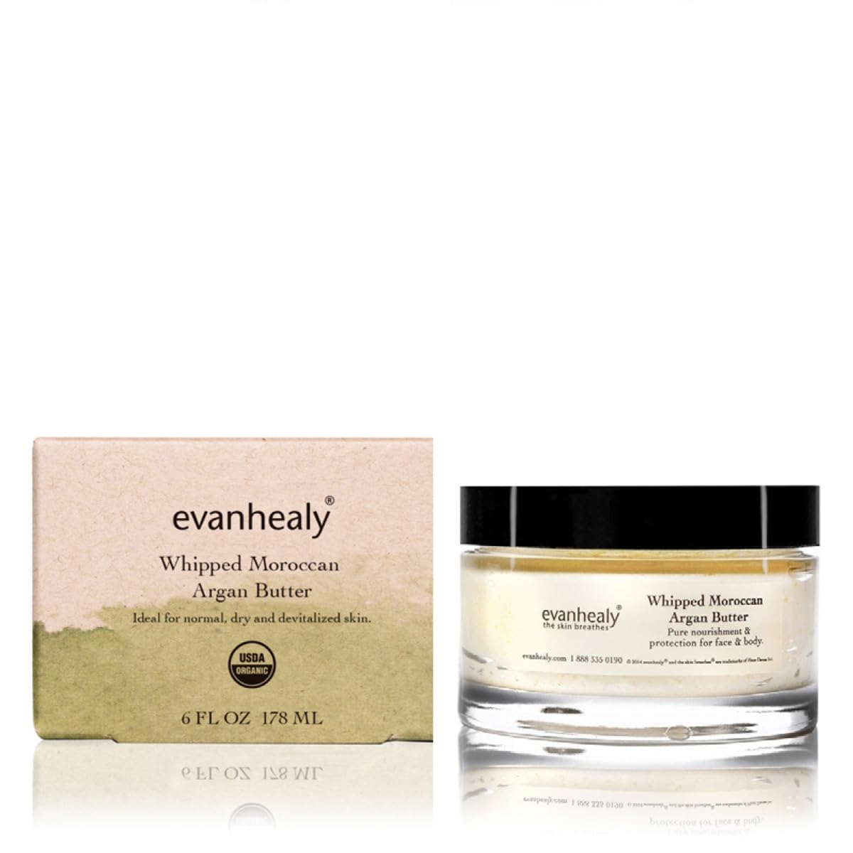 evanhealy Whipped Moroccan Argan Butter | Organic Shea Butter, Argan Oi & Lavender | Moisturize & Revitalize Dehydrated Skin