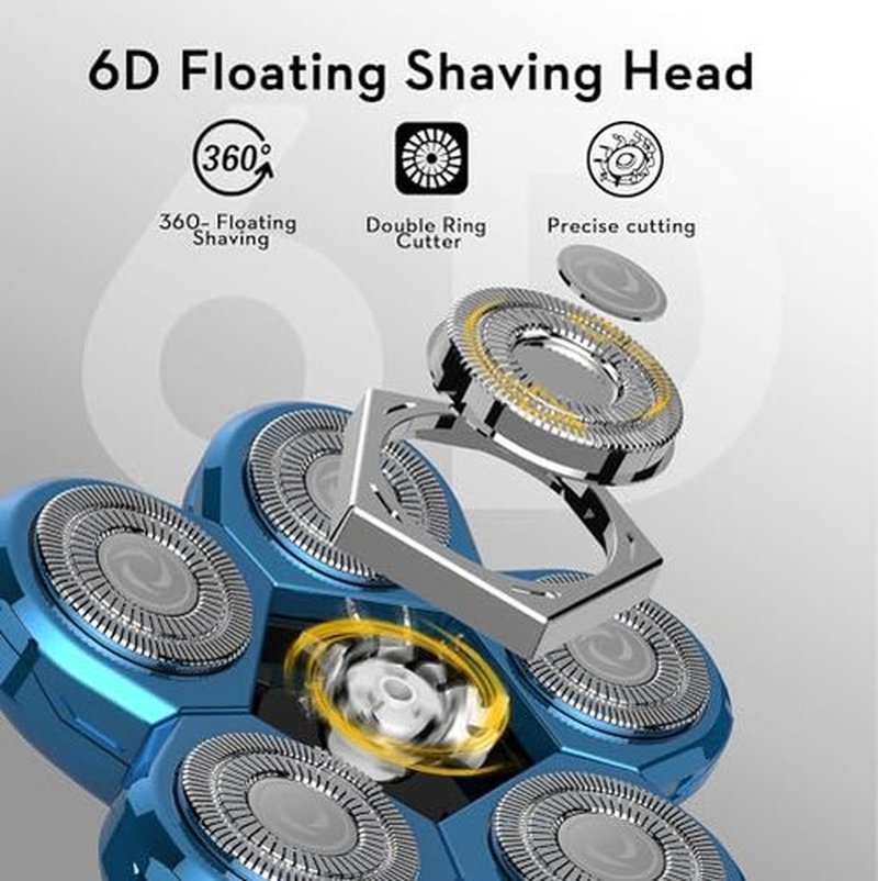 Head Shaver Replacement Heads, Kibiy 6 Blades Replacement Head, Bald Shaver Replacement Head, Replacement Shaver Head, Shaver Heads Replacement (#1)