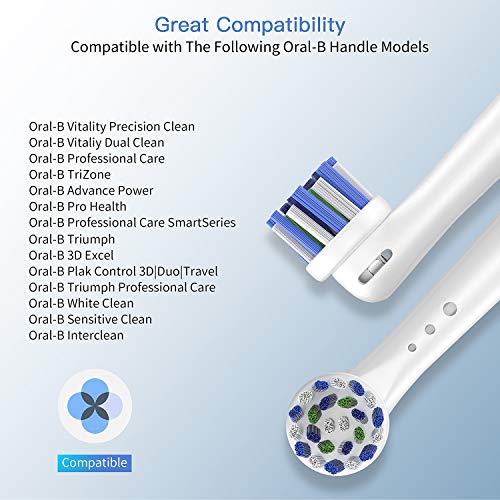 Replacement Toothbrush Heads for Oral B Braun, 4 Pack Professional Electric Toothbrush Heads, Precision Clean Brush Heads Refill Compatible with Oral-B 7000/Pro 1000/9600/5000/3000/8000 (4pack)