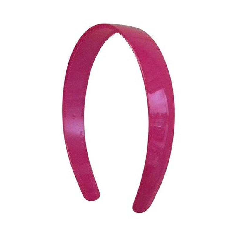 1 Inch Plastic Headbands (set of 12) - Hot Pink