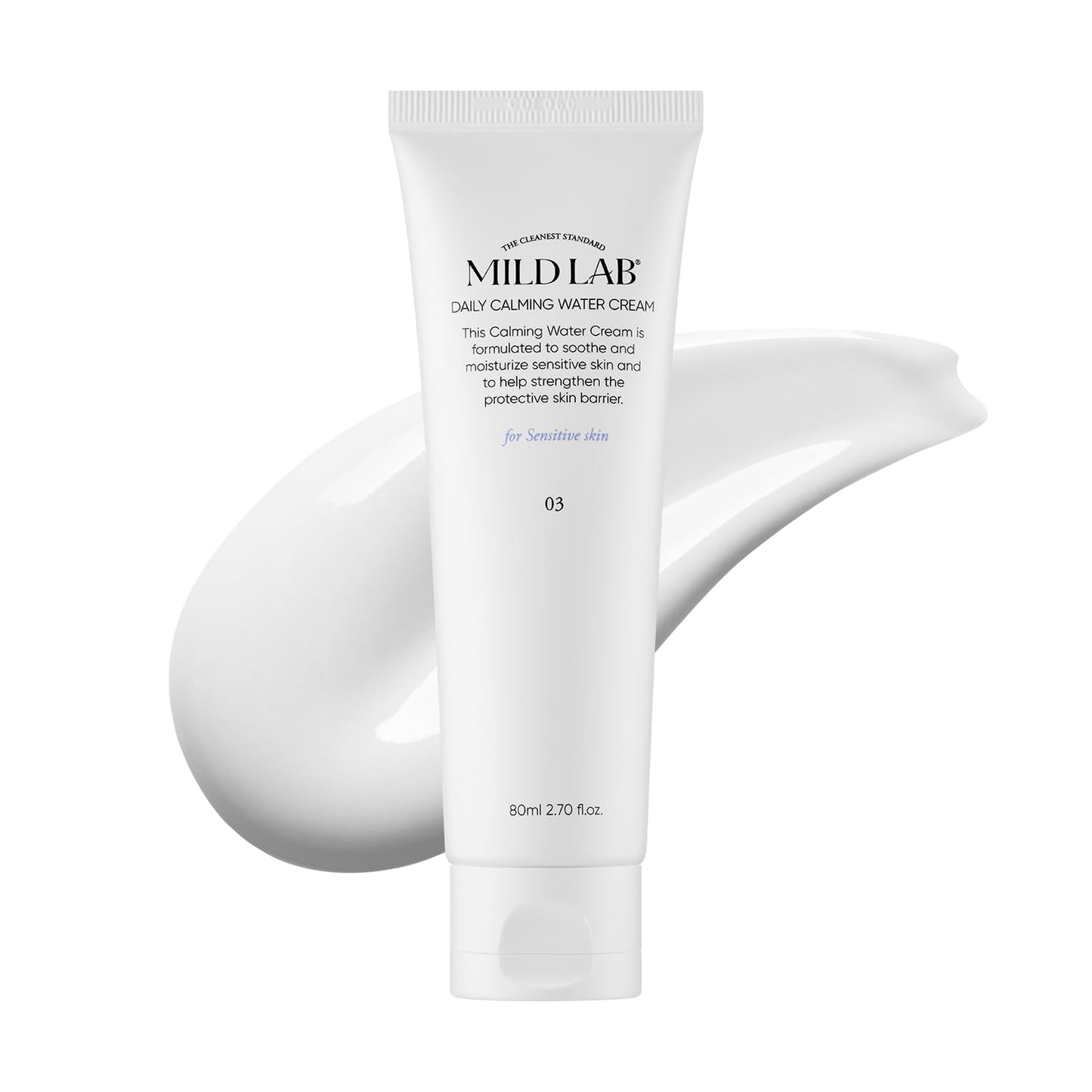 MILDLAB Daily Soothing Moisture Cream | Lightweight Facial Moisturizer for Oily & Sensitive Skin with Squalane 7%, Deep Hydration & Barrier Care, Non-Greasy | Korean Skin Care (80 ml/2.70 fl.oz.)