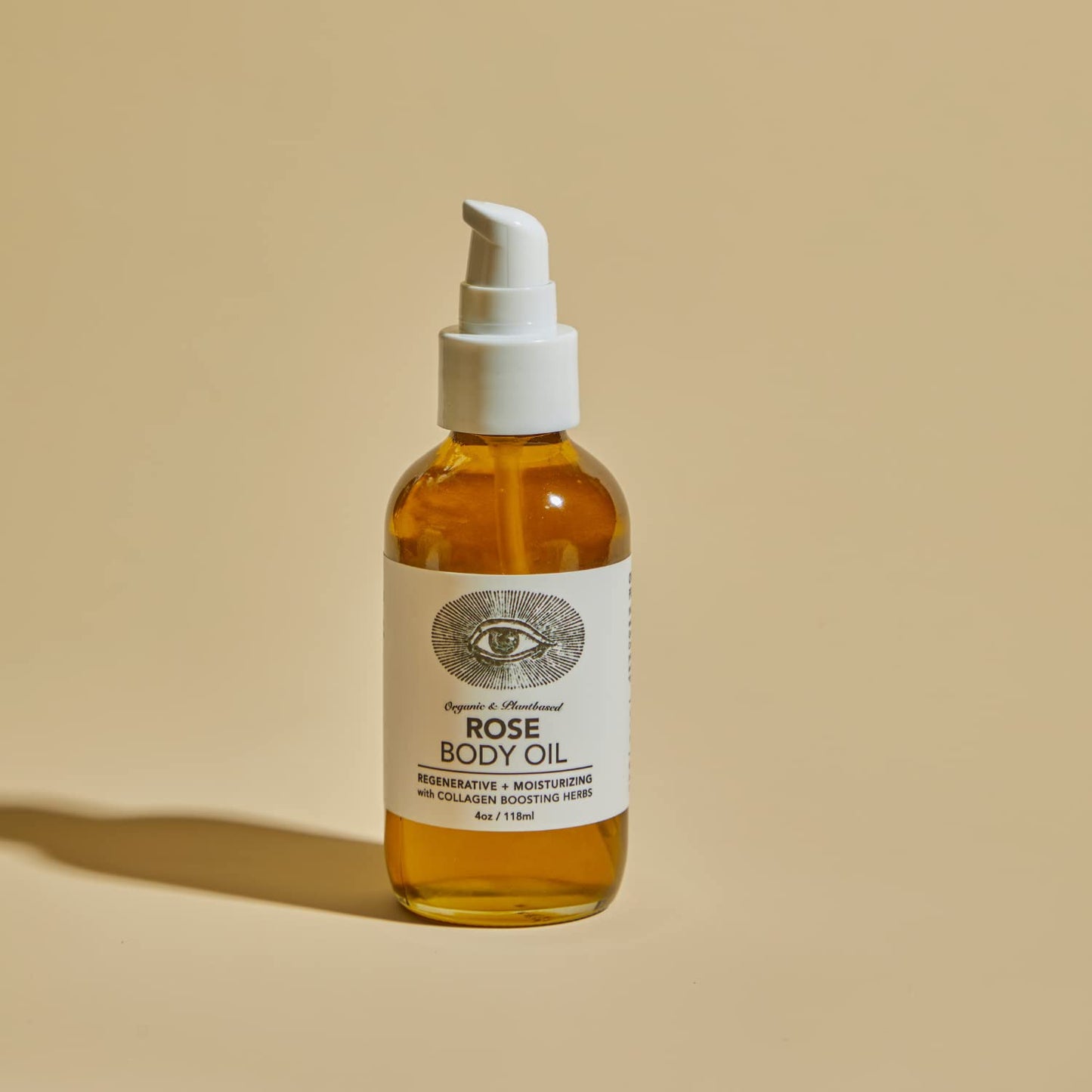 Anima Mundi Apothecary Rose Body Oil - Botanically Dense Adaptogenic Collagen Formula - Made with Organic Moringa & Jojoba Oil for Skin Rejuvenation - Rose Scented & Hydrating (4oz / 118ml)