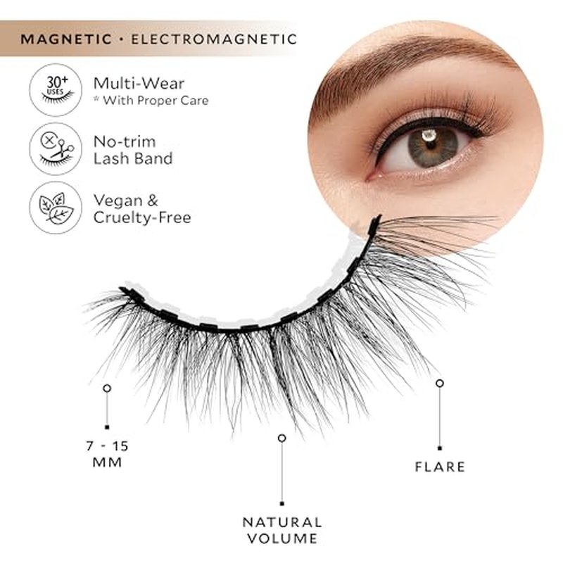 VeVelour Magnetic Eyelashes – Luxurious False Lashes – Reusable Magnetic Lashes – Wear up to 30x – Vegan, All Eye Shapes, Natural Magnetic Lashes, Magnetic Eyeliner not Included (Electromagnetic)