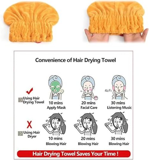 TKNIBEEN New Super Absorbent Hair Towel Wrap for Wet Hair,Ultra Absorbent Hair Quick Drying Towel for Women,Efficient Hair Towel,Soft Absorbent Quick Drying Cap with Bow-Knot (1pcs-Blue)