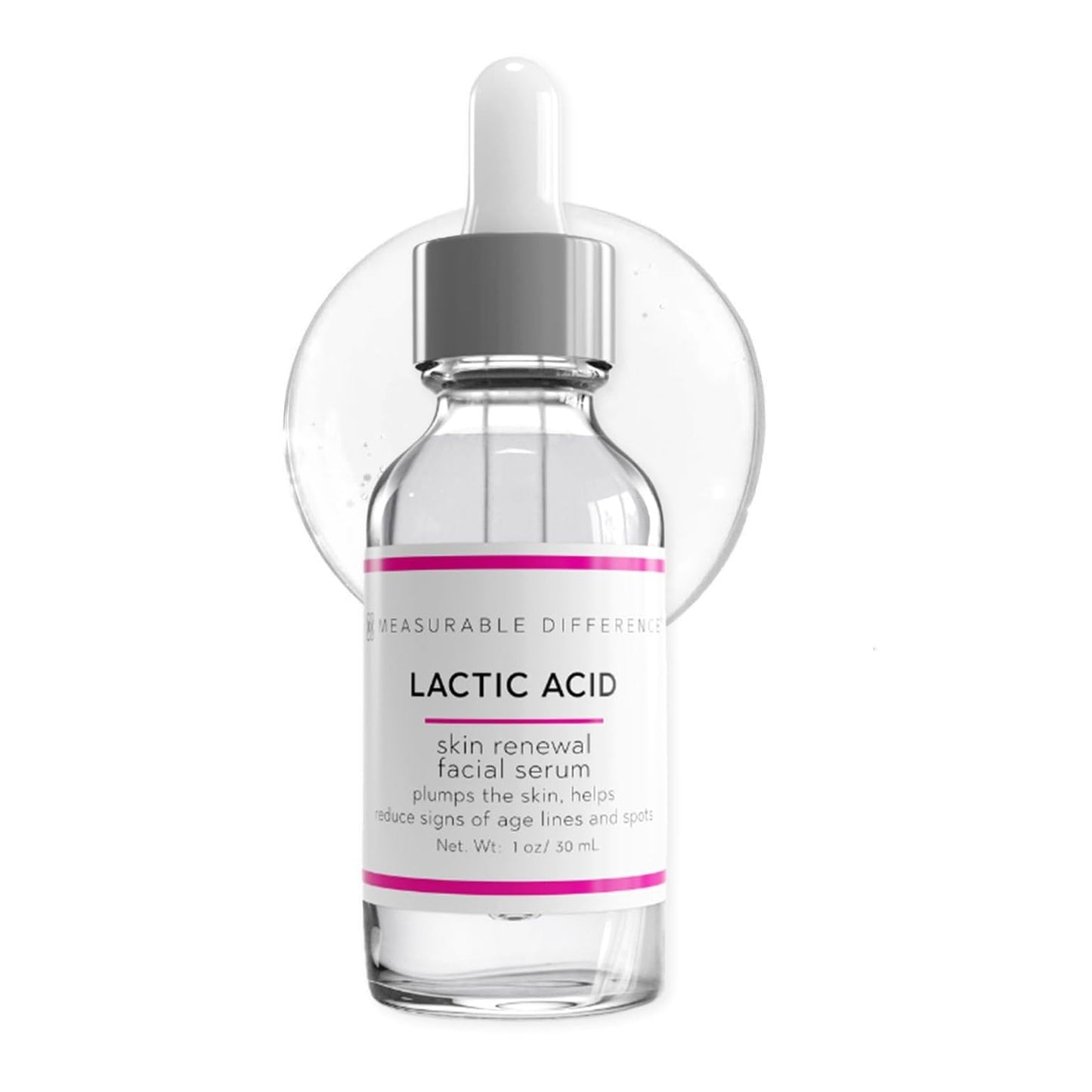 Measurable Difference Lactic Acid Face Serum, 1 oz - Exfoliate, Strengthen, and Hydrate Skin for Daily Protective Barrier