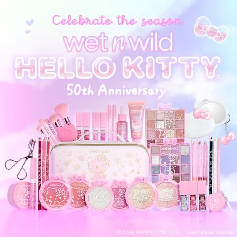 wet n wild Hello Kitty Highlighter Trio, Multi-Dimensional Glow with Iridescent Pearls, Silky-Smooth Buildable & Blendable Formula, Cruelty-Free & Vegan - Cutie Pie