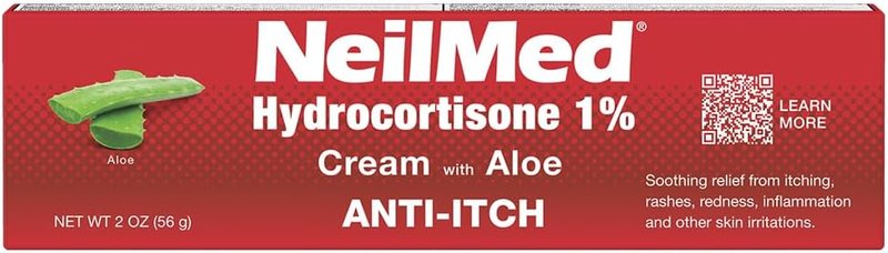 NeilMed Hydrocortisone 1% Anti-Itch Cream - Soothing Aloe Vera for Rashes & Skin Irritations | 2oz