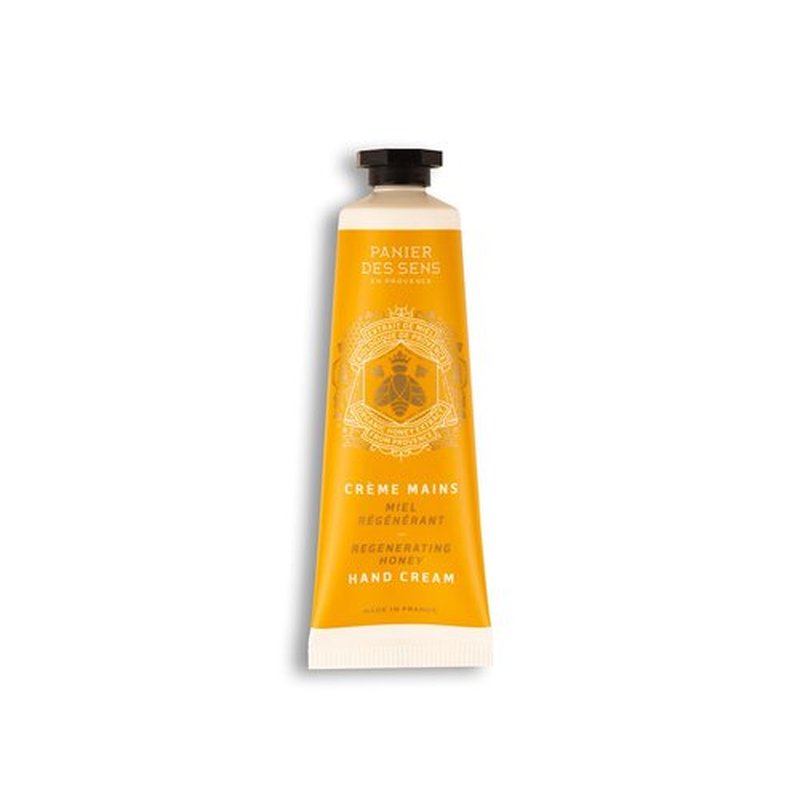 Panier des Sens - Small Hand Cream for Dry Cracked Hands – Honey Mini Hand Lotion for Dry Skin - With Shea Butter and Honey Extract - Hand Care 97% Natural Ingredients - Travel Size 1 floz