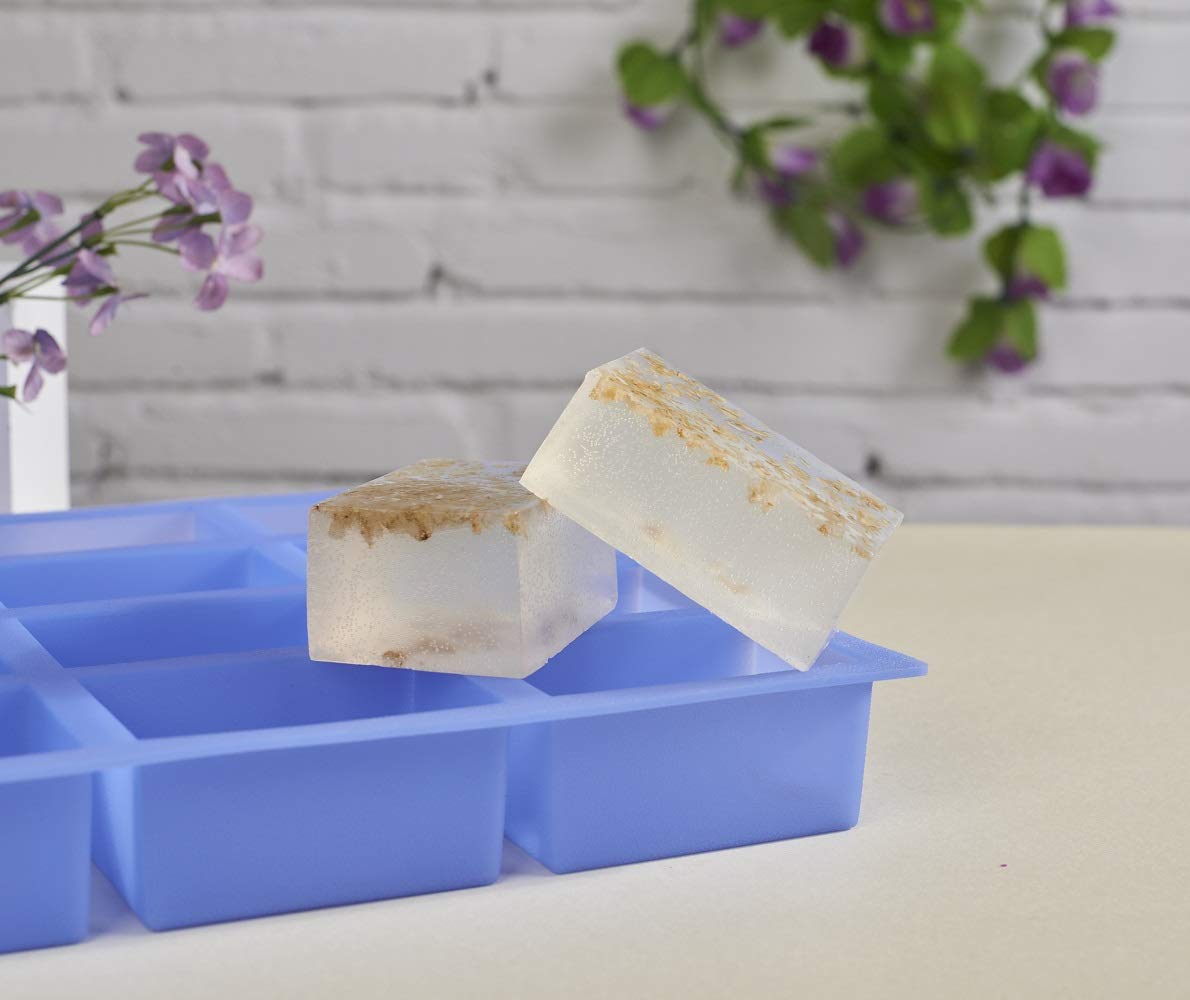 Silicone Soap Mold for Soap Making, 12-Cavity 5.5oz Deep Rectangle Soap Mold, Thick Flexible Easy Release BPA-Free Non-Stick Mold for Handmade Soap, Bath Bombs, Resin & DIY Crafts