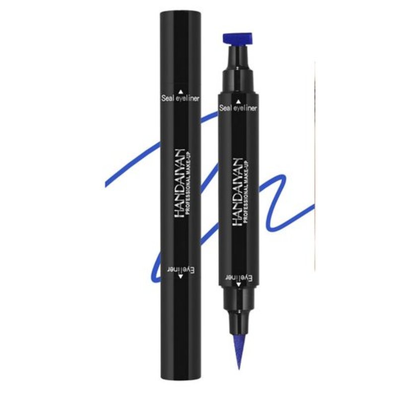 ONarisae Eyeliner Pencil Double-sided Stamp Liquid Eye liner Pen Smudgeproof Long Lasting Blue