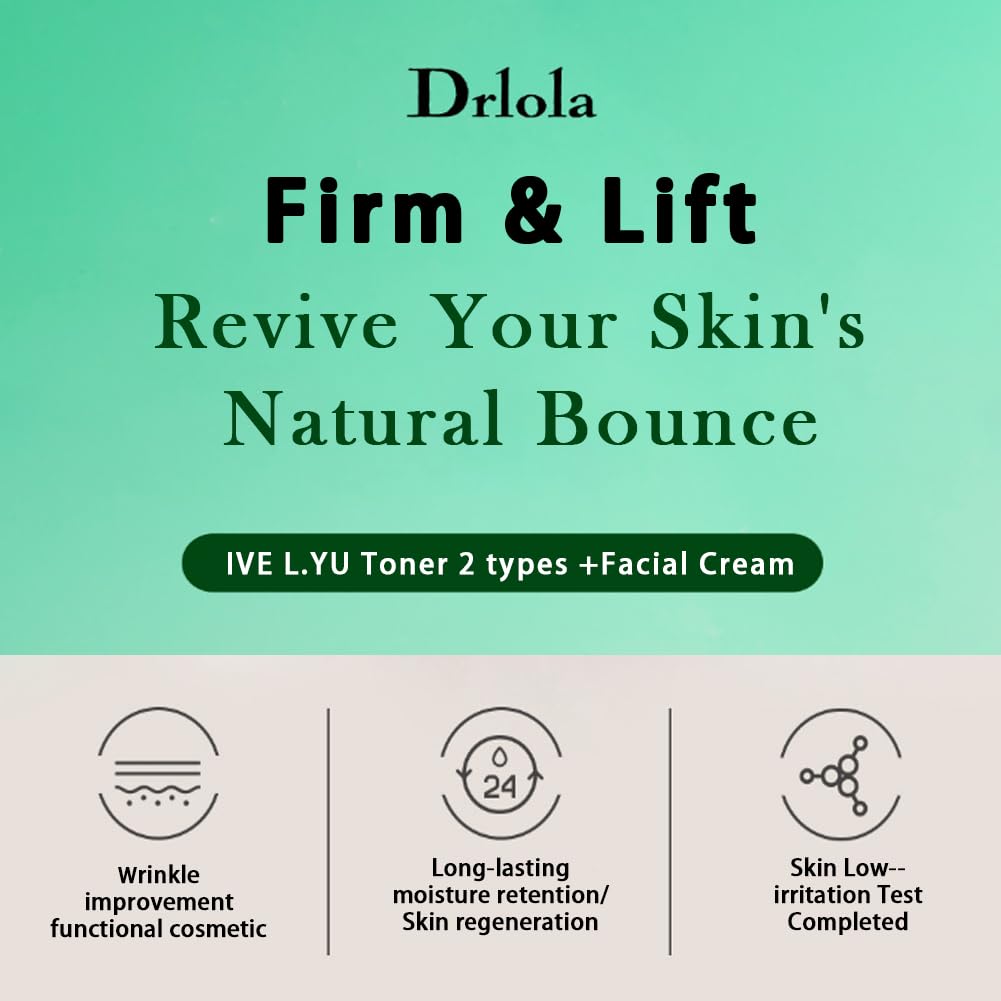 Byulbyulskin Korean Dr.LoLa Time-Goes-Slowly Set | Red Ginseng Anti-Wrinkle Face Cream | Adenosine Nourish & Smooth Skin | Green Centella Toner Spray AM for Moisturizing | Korean Skincare