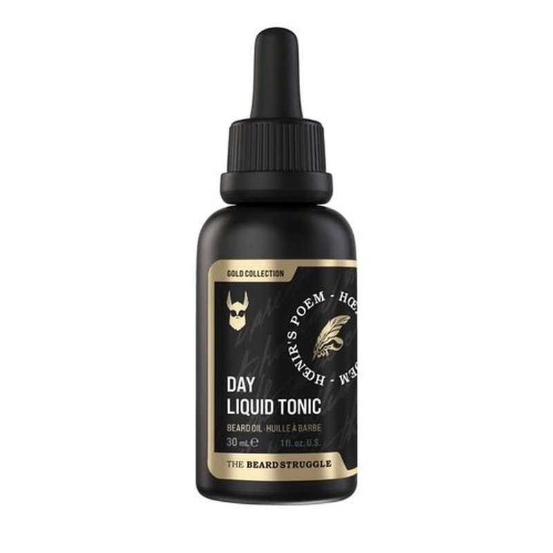 The Beard Struggle - Day Liquid Tonic Beard Oil - Gold Collection, Hoenir's Poem - Beard Oil for Men - Moisturize, Softens Hair, Reduces Itch - Day Time Beard Growth Oil (1 Fl oz)