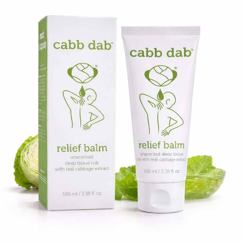 Cabb Dab Cabbage Cream – Breastfeeding Support for Nursing Moms – Engorgement, Weaning, Sore Breasts, Tenderness, Fullness, Discomfort – Fast-Absorbing, Non-Greasy, Plant-Based, 100ml Tube