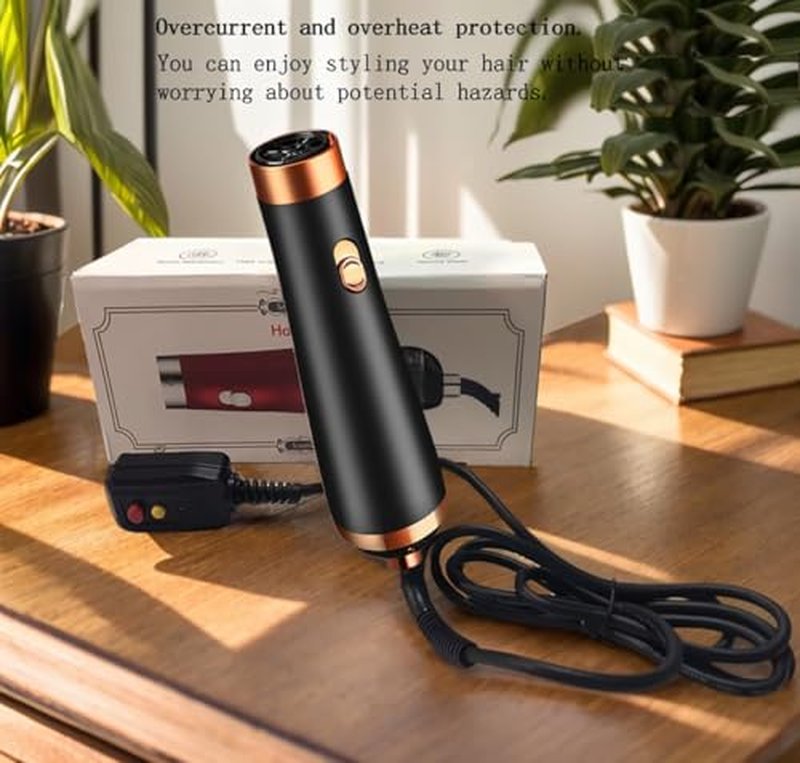 Travel Hair Dryer- 1800W High-Speed Brushless Motor Negative Ionic Blow Dryer for Fast Drying, Low Noise Thermo-Control Hair Dryers with Comb for Salon, Home and Travel.(Black)