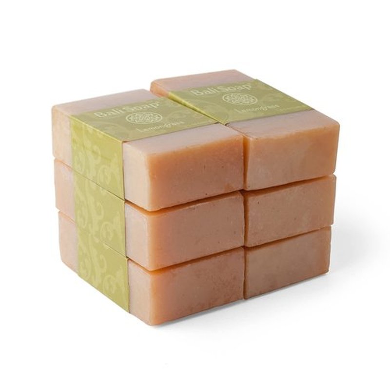 Bali Soap - Lemongrass Natural Soap - Bar Soap for Men & Women - Bath, Body and Face Soap - Vegan, Handmade, Exfoliating Soap - 6 Pack, 3.5 Oz each