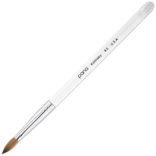 pana USA Acrylic Nail Brush100% Pure Kolinsky Hair New Teal Wood Handle with Silver Ferrule Oval Crimped Shaped Style (Size # 10)