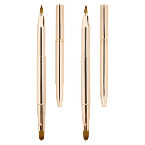 Unaone [2 Pack] Lip Brush for Lipstick, Retractable Lip Brushes, Dual-ended Makeup Brush for Lipstick Lip Gloss, Include Lid
