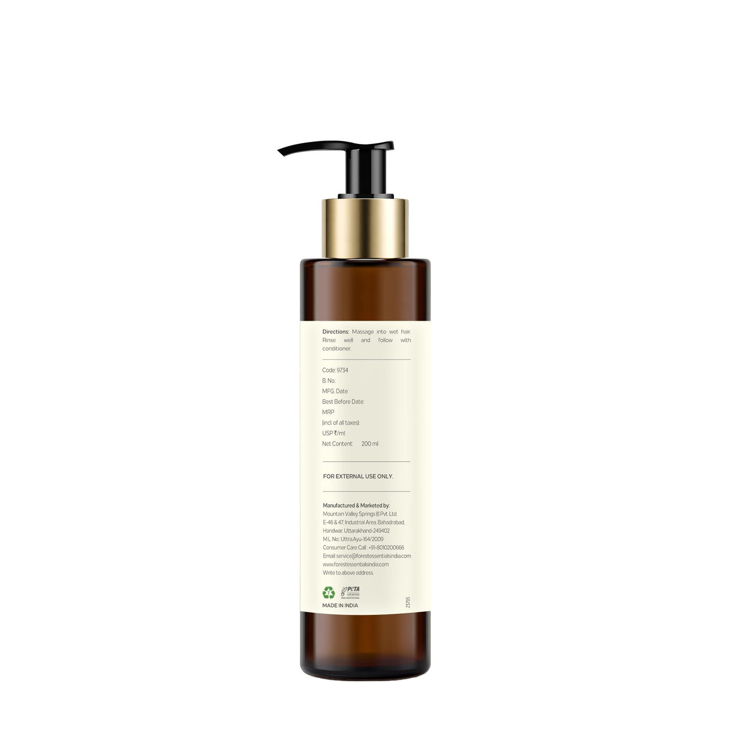 Forest Essentials Hair Cleanser, Amla, Honey and Mulethi, 200ml