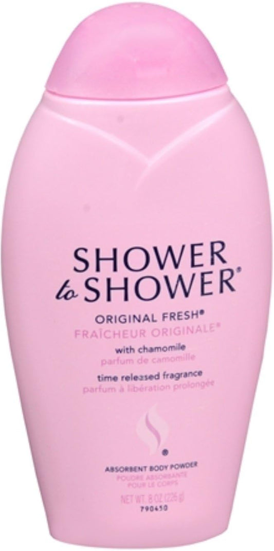 SHOWER TO SHOWER Body Powder Original Fresh 8 oz (Pack of 4)