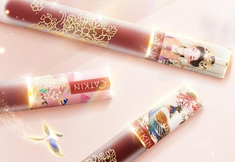 Catkin Semi Matte Liquid Lipstick Lip Gloss for Women Tinted High Pigmented, Waterproof Long Lasting Moisturizing Smooth Velvet Effect 2pcs 03