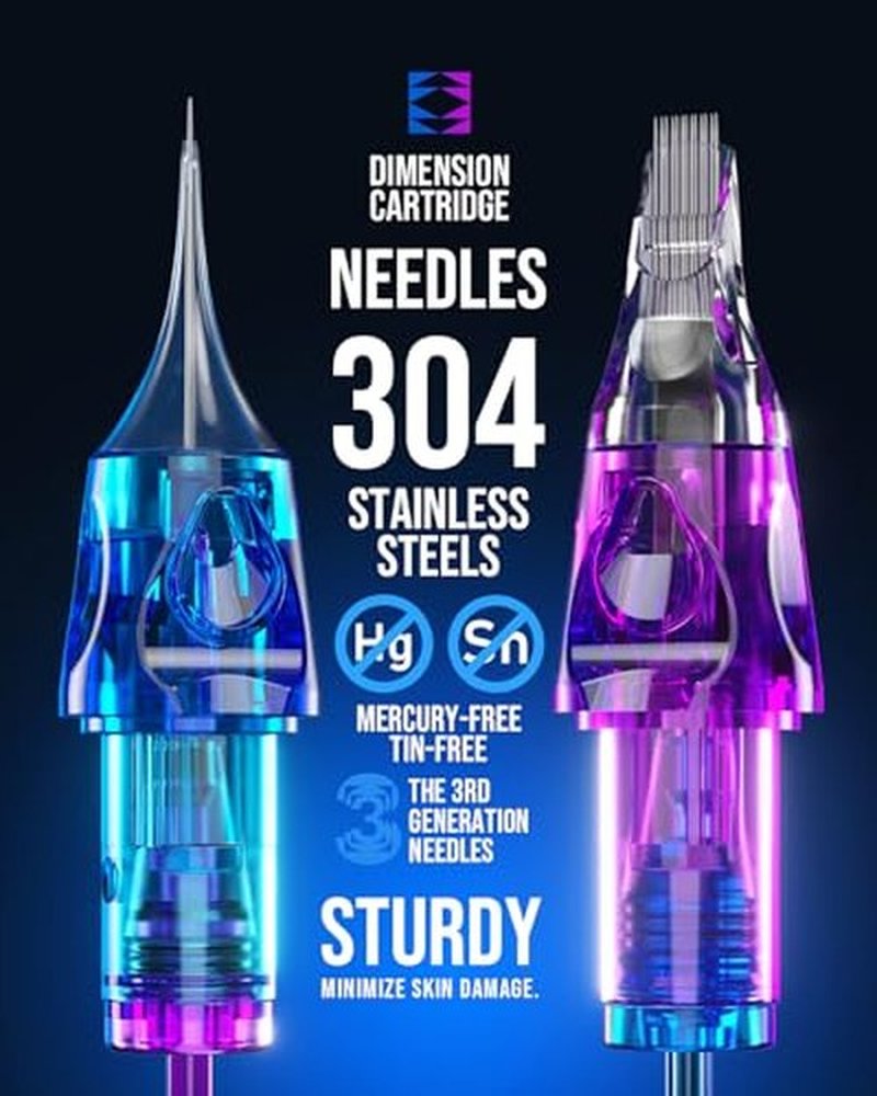 CNC Tattoo Cartridge Needles 30pcs Assorted Needle Cartridges Round Liner #10 Bugpin #12 Standard 3RL 5RL 7RL Mixed for Tattooing Supplies EN04B-30KIT-A