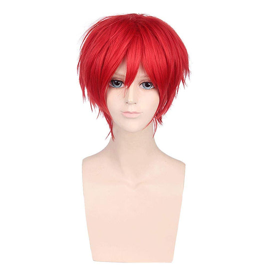 BERON 12" Short Straight Anime Cosplay Wig Bob Party Halloween Costume Dress Up Wig Cap Included (Red)