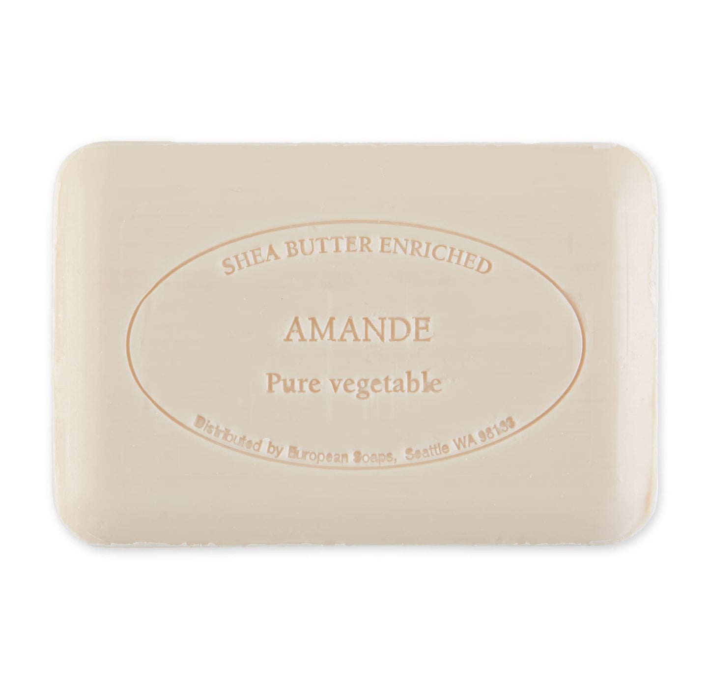 Pre de Provence Artisanal Soap Bar, Enriched with Organic Shea Butter, Natural French Skincare, Quad Milled for Rich Smooth Lather, 8.8 Ounce, Amande
