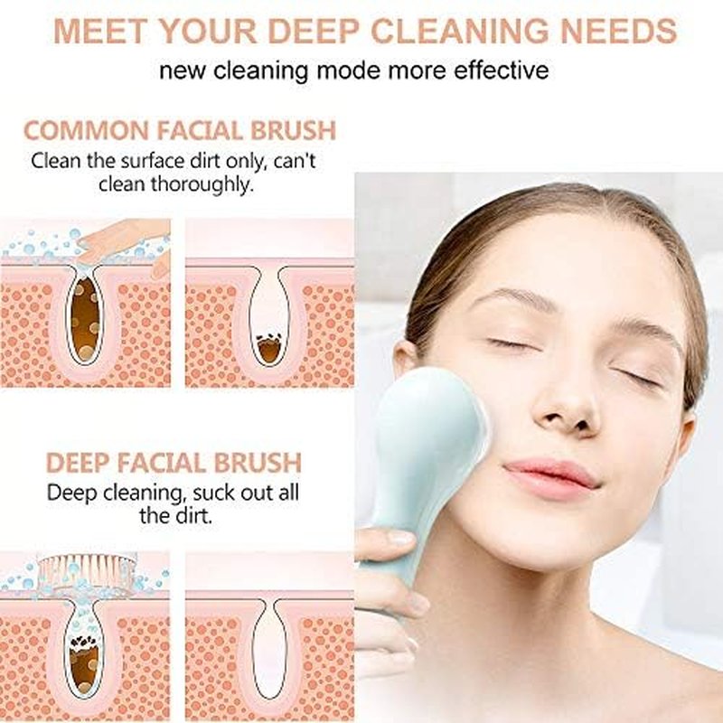Replacement Facial Cleansing Brush Head Compatible with Clarisonic Mia 1, Mia 2, Mia Fit, Alpha Fit, Smart Profile Uplift and Alpha Fit (Blue1+green1, 2 Pack)