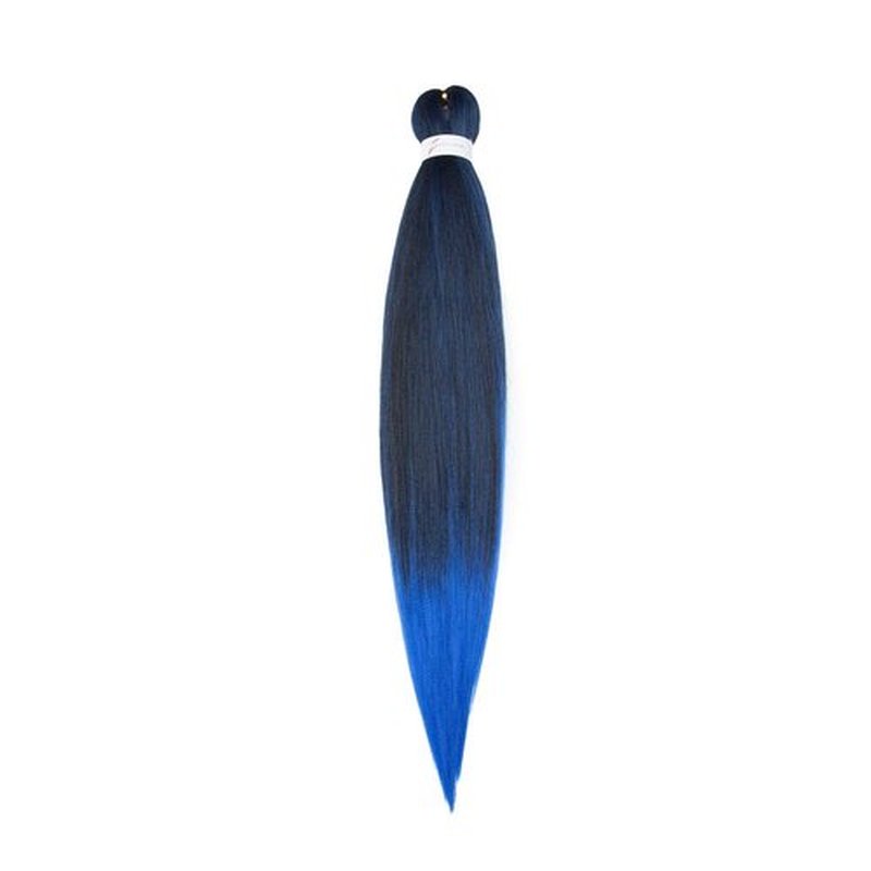Pre-Stretched Braiding Hair Extensions Hot Water Setting Braiding Hair Easy Braid Crochet Hair Professional Itch Free Synthetic Fiber Soft Yaki Texture Braids hair 26In （4 Bundles,T1B/BLUE)