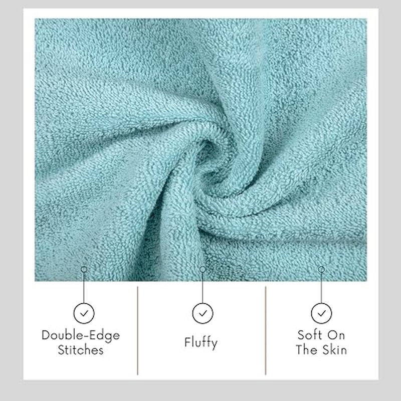 TEXTILOM Turkish Hand Towels for Bathroom – Hotel and Spa Quality & Soft & Absorbent & Quick Dry Bathroom Hand Towels – 100% Cotton Turkish Hand Towel Set of 4 (16 x 28 inches) - Aqua