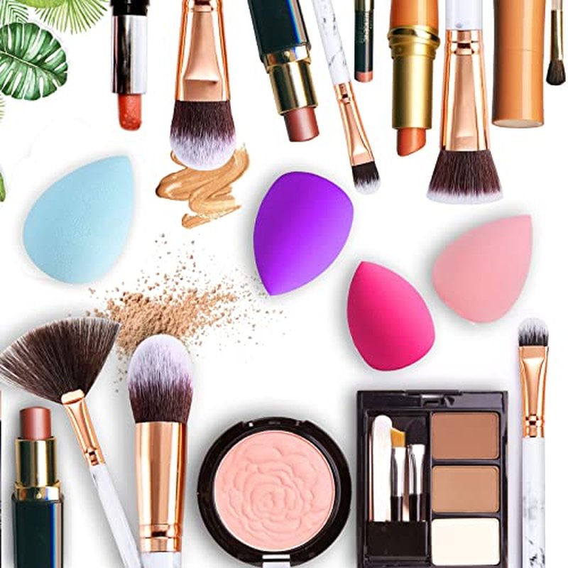 Makeup Brushes DUAIU 15PCs Marble Makeup Brush Set Premium Synthetic Kabuki Powder Blush Contour Foundation Concealer Eyeshadow Brushes with Makeup Sponge Make up Tool A Grey