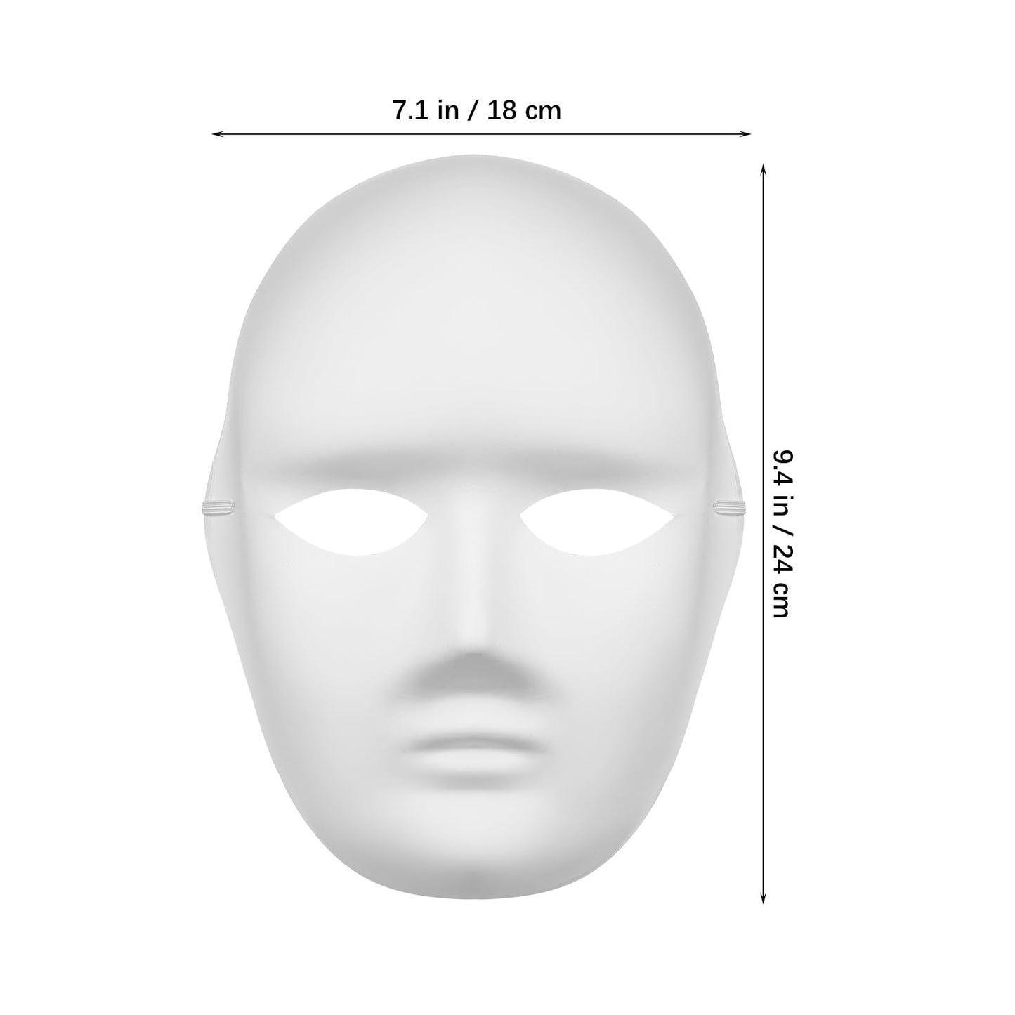 MAGICLULU 4 Pcs White Full Face Masks Unpainted Masquerade Paper Mask Blank Paintable Paper Mache for Craft Halloween Mardi Masquerade Cosplay 9.43 x 7.07 x 0.39Inch